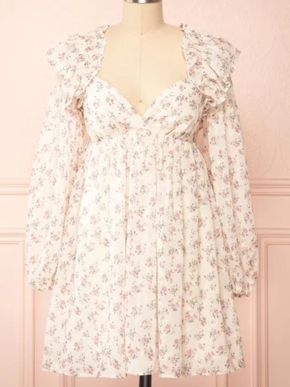 Storia Floral Babydoll Mini Floral Dress